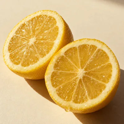 A lemon, halved